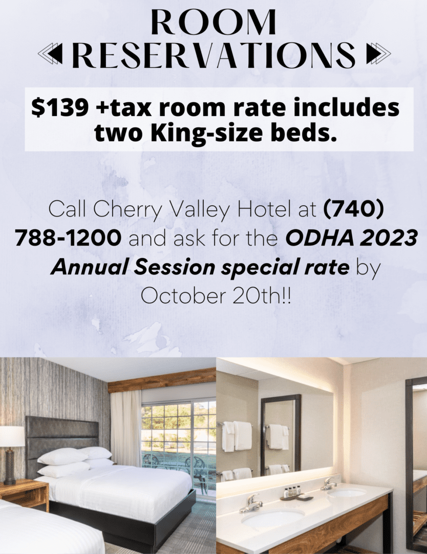 A flyer for room reservations at the cherry valley hotel.