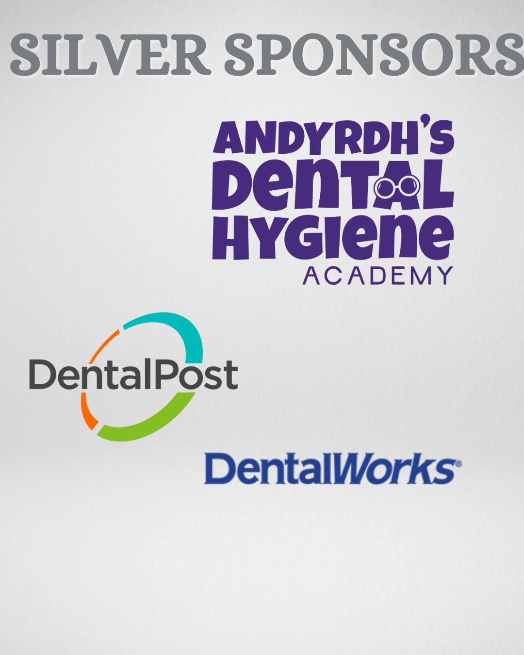 A group of dental sponsors logos on top of a wall.